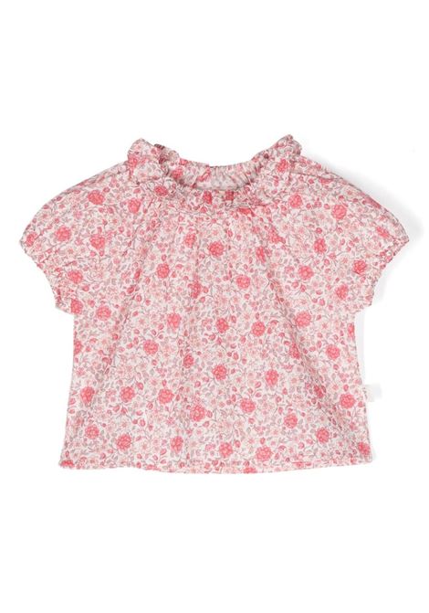 Voile Shirt With Strawberry Red Flower Print TEDDY & MINOU | E24CI008C4114378