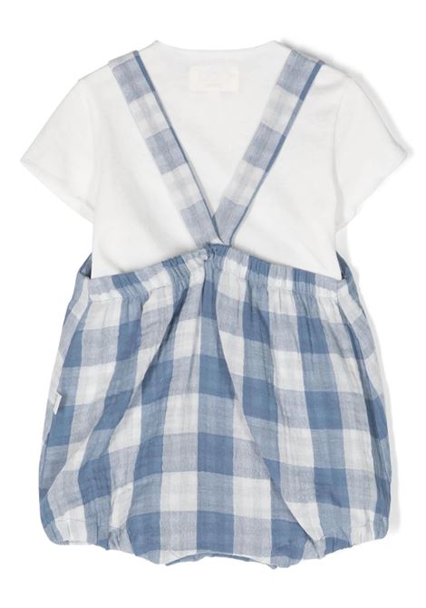 Two-Piece Set With Dungarees In White And Blue TEDDY & MINOU | E24CP028C3136434