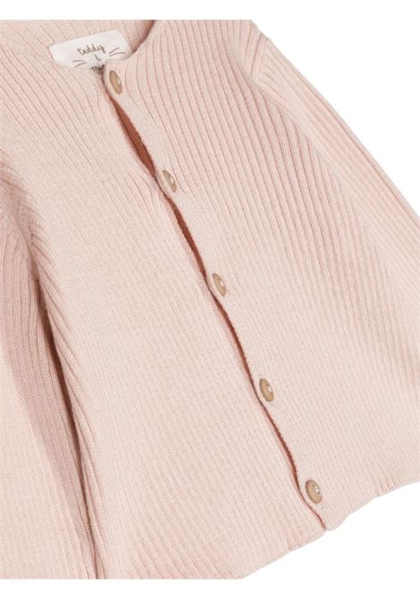 Pink Ribbed Cotton Cardigan TEDDY & MINOU | E24ML006EM109305