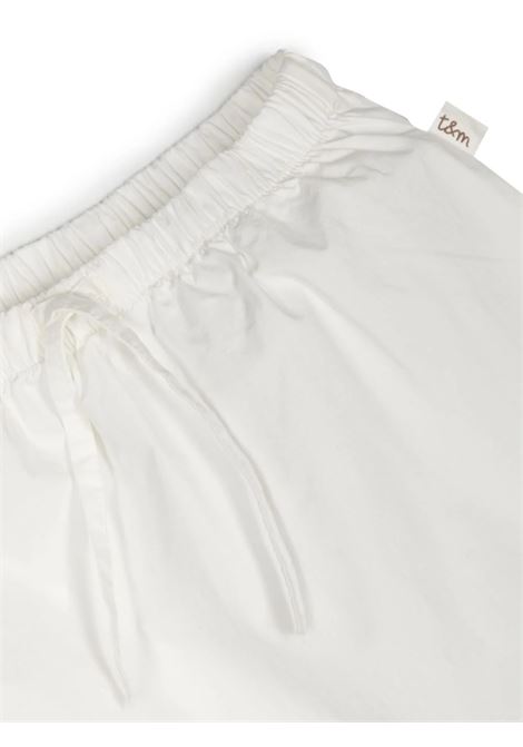 White Stretch Cotton Trousers With Drawstring TEDDY & MINOU | E24PT007C6035100