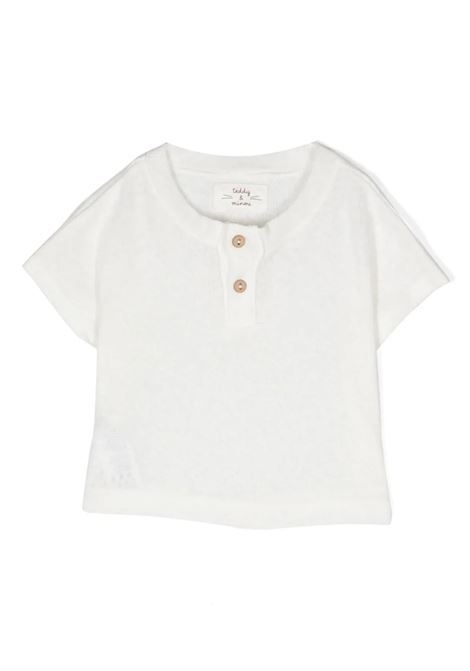 White T-Shirt With Buttons TEDDY & MINOU | E24SH012M0139100