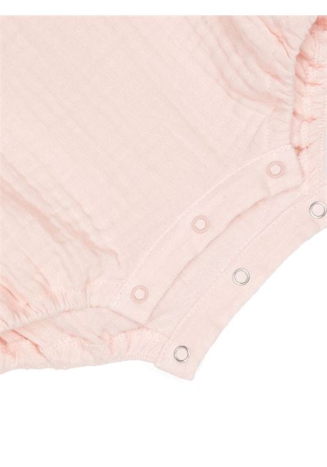 Pink Cotton Gauze Romper with Ruffles TEDDY & MINOU | E24TU007C0059304