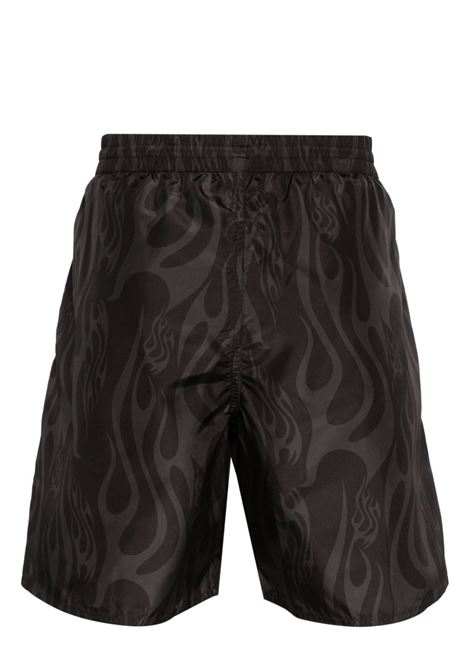 Black Swimwear With All-Over Flames VISION OF SUPER | VS01097BLACK