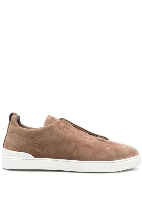 Triple Stitch Sneakers In Light Brown Suede ZEGNA | LHSOY-S4667ZCOC