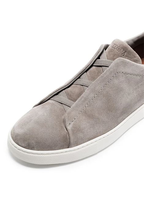Sneakers Triple Stitch In Suede Grigio ZEGNA | LHSOY-S4667ZGME