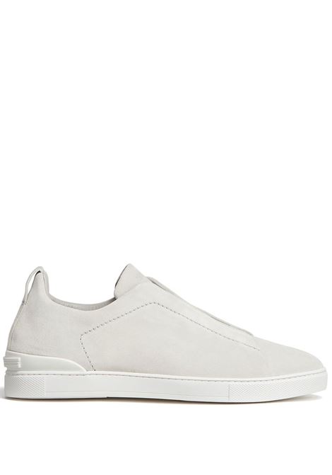 Triple Stitch Sneakers In White Suede ZEGNA | LHSOYS44667ZALA