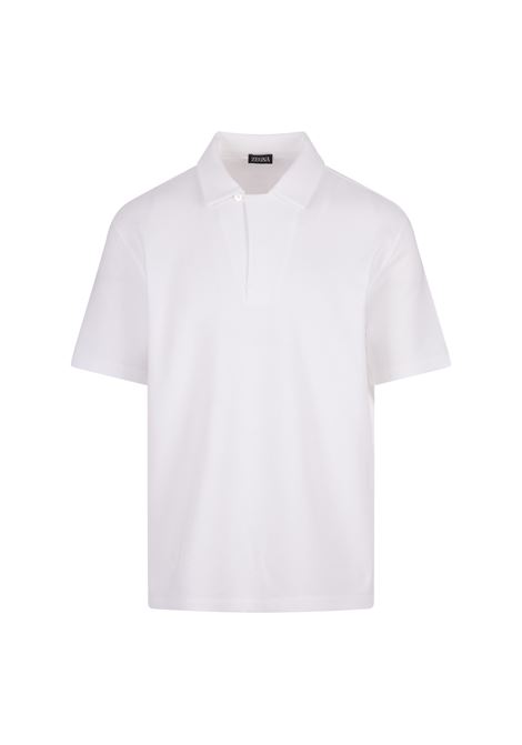 Polo Bianca In Cotone a Nido D'Ape ZEGNA | UD321A7-D781N00