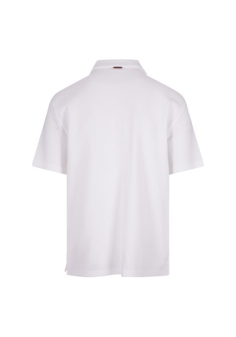 White Honeycomb Cotton Polo Shirt ZEGNA | UD321A7-D781N00
