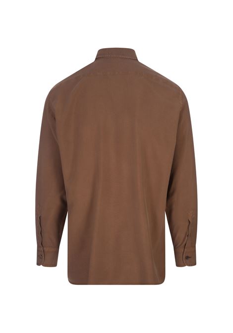 Mulberry Silk Shirt in Dark Foliage ZEGNA | UDX42A7-SLF5005G