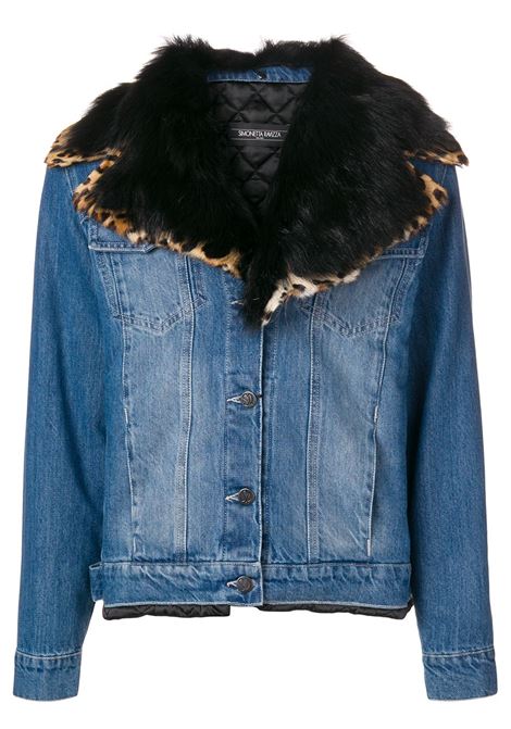 Denim Jacket With Fur Collar SIMONETTA RAVIZZA | Outwear | JTEA3DG01