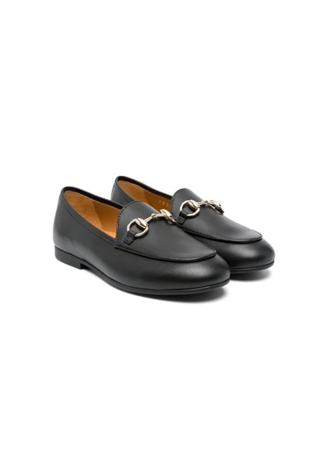 Black Leather Loafers With Horsebit GUCCI KIDS | Loafers and Sabots | 793314-AACDK1000