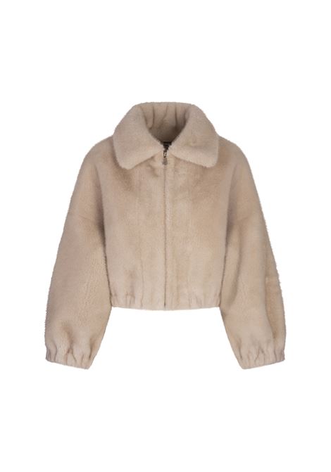 Caban Corto in Finta Pelliccia Beige VALENTINI 1972 | Capispalla | 2130BEIGE