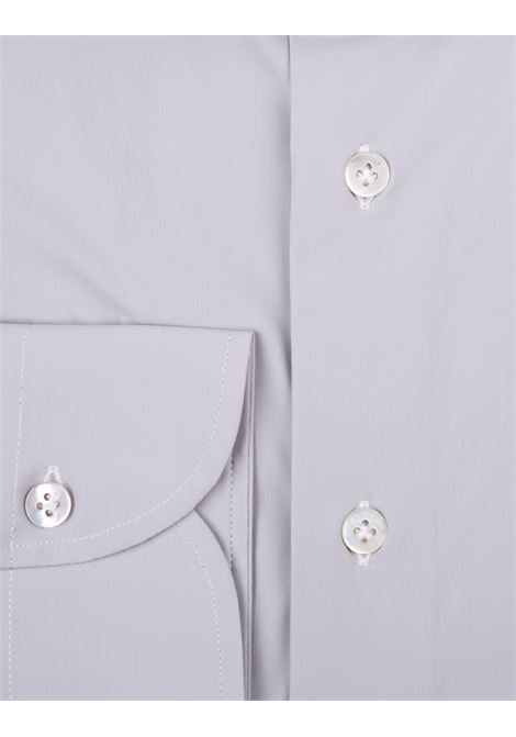 Camicia Classica in Tessuto Testurizzato Grigio Chiaro BORRIELLO | 210364