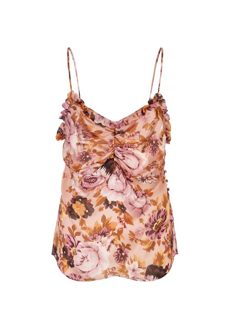 Top Arricciato In Crepe De Chine Di Seta Stampata CHLOÉ | 25AHT514646S6