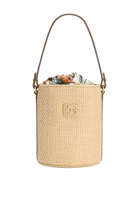 Borsa Coffa In Rafia e Vitello Nappato DOLCE & GABBANA KIDS | Borse | EB0266-AU095HA5PC