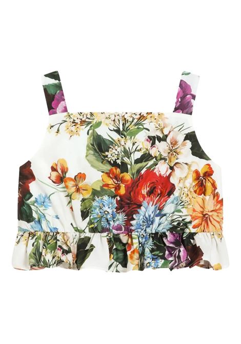 Top with Ruffle and Floral Print DOLCE & GABBANA KIDS | Tops | L51N72-HS5TVHA5PC