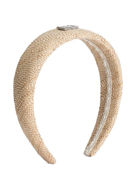 Padded Headband in Raffia Canvas with Logo DOLCE & GABBANA KIDS | Hair Accessories | LB3L54-G7PFHS9000