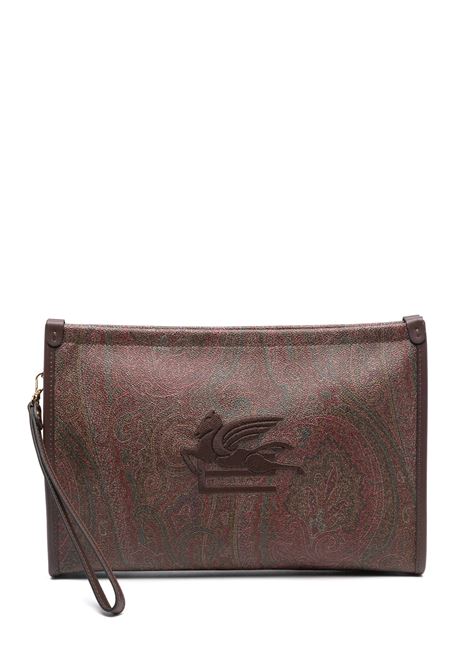 Pouch Grande Paisley Marrone Con Pegaso ETRO | MP2C0001-AA012M0019