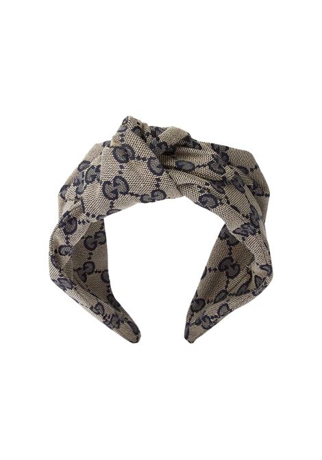 Fascia Per Capelli In Tessuto GG Con Nodo GUCCI KIDS | accessori per capelli | 794600-KQW004000