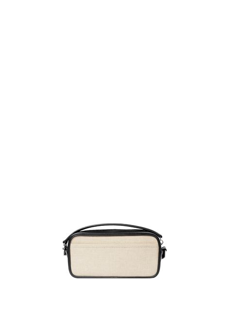 Light Greige/Black Il Baneto Camera Bag in Pelle e Lino JACQUEMUS | BAM00429AW000941IQ