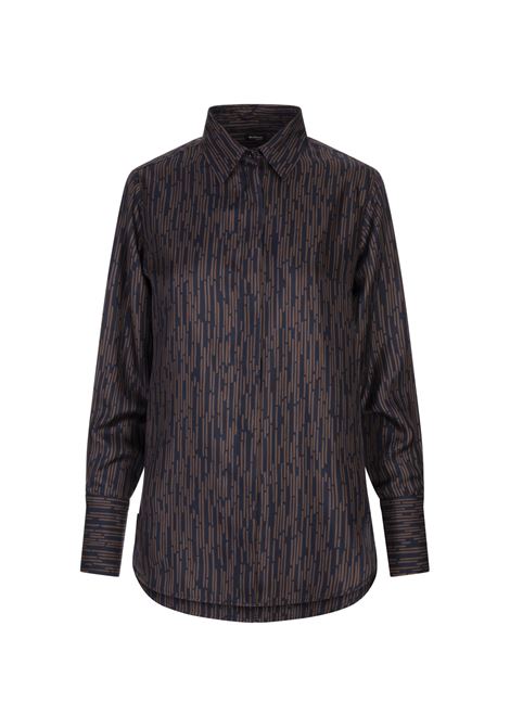 Camicia in Seta Nera Stampata KITON | D54410K0586G09