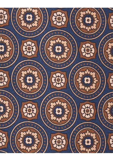 Cravatta In Seta Blu Con Fantasia a Contrasto KITON | UCRVKRC05L4005