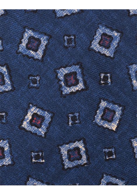 Cravatta In Seta Blu Con Pattern a Contrasto KITON | UCRVKRC05L4904