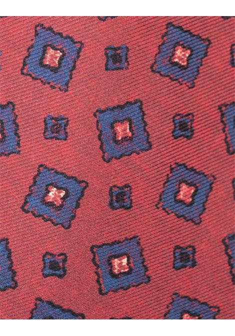 Cravatta In Seta Rossa Con Pattern a Contrasto KITON | UCRVKRC05L4907