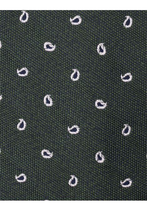 Cravatta In Seta Verde Con Pattern Goccia a Contrasto KITON | UCRVKRC05L6406