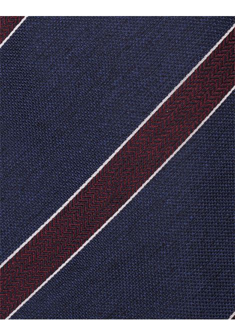 Cravatta In Seta Blu Con Righe a Contrasto KITON | UCRVKRC05L7702