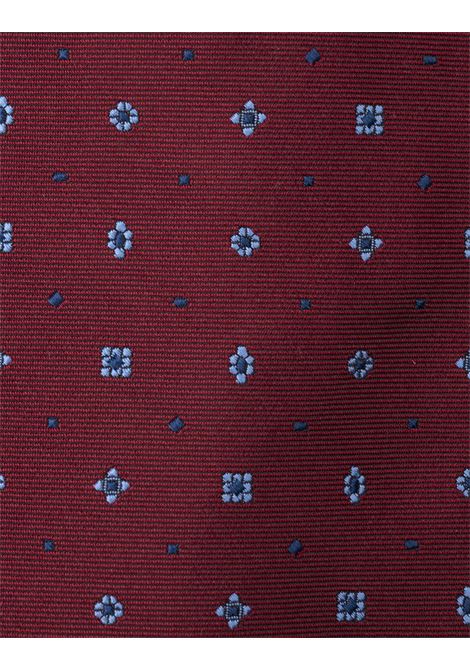 Cravatta In Seta Bordeaux Con Micro Pattern a Contrasto KITON | UCRVKRC05L9506