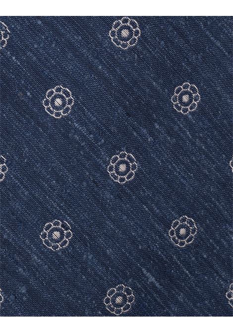 Cravatta In Seta Blu Con Pattern Floreale KITON | UCRVKRC06L4504