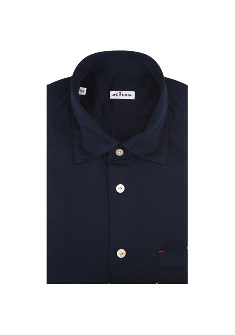 Camicia Nerano In Jersey Blu KITON | UMCNERK06R4911