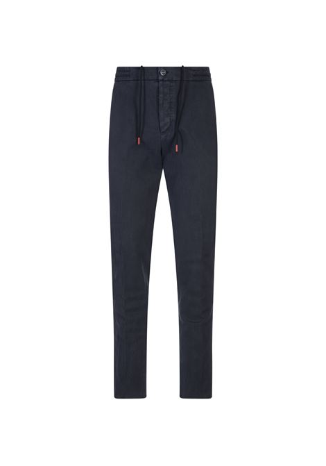 Pantaloni Joggers In Cotone Blu Con Coulisse KITON | UPLACK0106H02