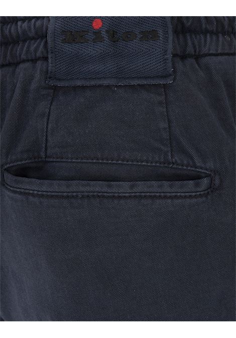 Pantaloni Joggers In Cotone Blu Con Coulisse KITON | UPLACK0106H02