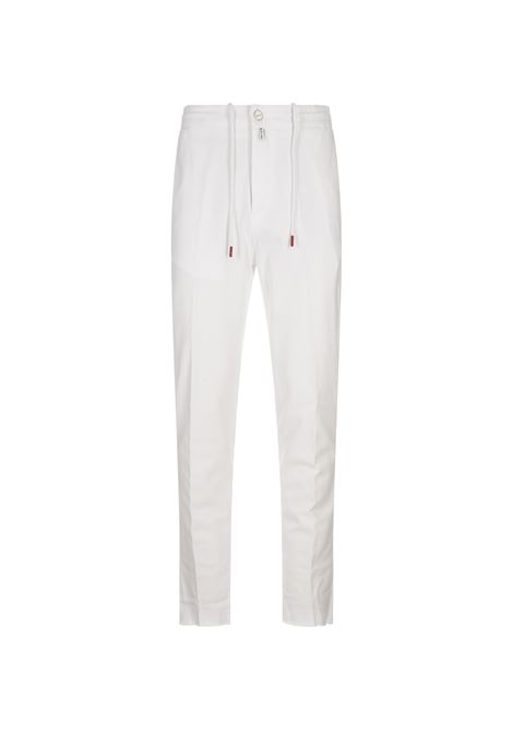 Pantaloni Joggers In Cotone Bianco Con Coulisse KITON | UPLACK0106H21