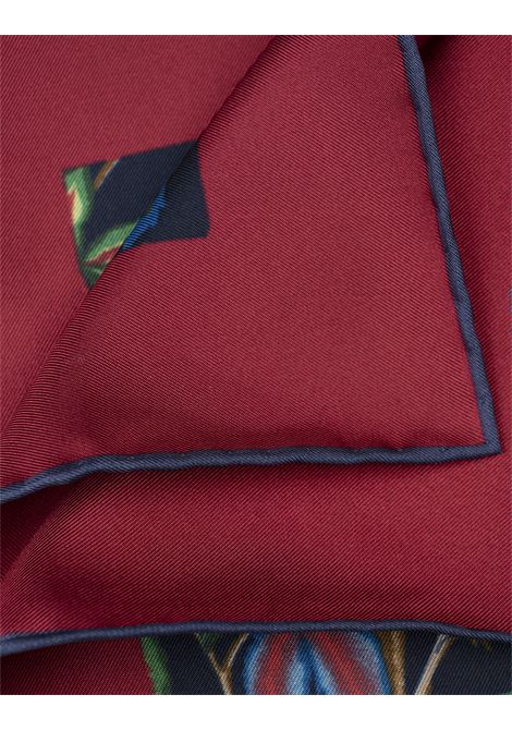 Pochette In Seta Bordeaux Con Fantasia Floreale KITON | UPOCHCK0200H02