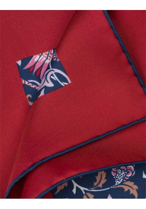 Pochette In Seta Rossa Con Fantasia Floreale KITON | UPOCHCK0200H11