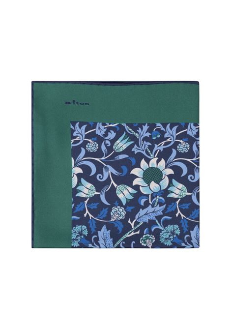 Pochette In Seta Verde Con Fantasia Floreale KITON | UPOCHCK0200H12