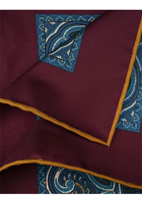 Pochette In Seta Stampata Bordeaux e Ottanio KITON | UPOCHCK0200H29