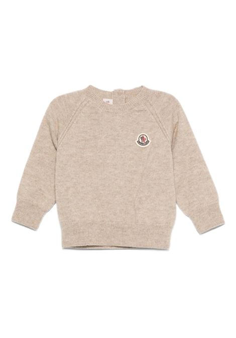 Khaki Cashmere Crew Neck Sweater MONCLER ENFANT | Knitwear | 951-9C00001 M1223230