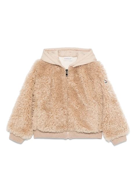 Felpa Con Zip e Cappuccio In Teddy Beige MONCLER ENFANT | Felpe | 954-8G00013 89B0G268