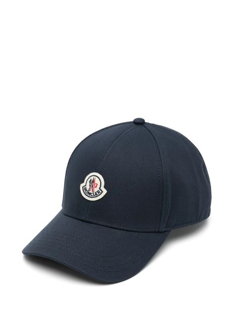 Cappello Da Baseball In Gabardina Blu Con Patch Logo MONCLER | Cappelli | 091-3B00043 04863778