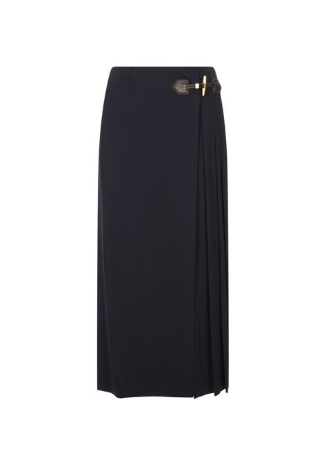 Gonna Longuette a Portafoglio In Lana Blu MOSCHINO | 252EA012655330510