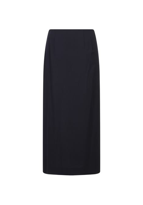 Gonna Longuette a Portafoglio In Lana Blu MOSCHINO | 252EA012655330510
