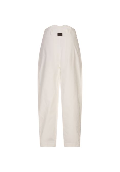 Pantaloni Carrot Fit In Diagonale Di Cotone Bianco MOSCHINO | 252EA030355180002