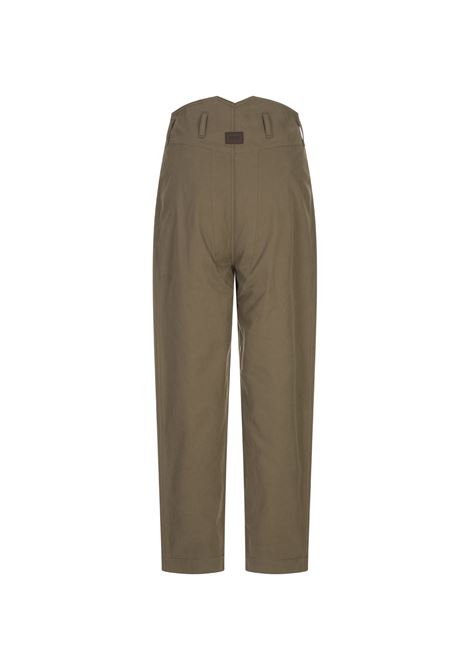Pantaloni Carrot Fit In Diagonale Di Cotone Verde Militare MOSCHINO | 252EA030355180426
