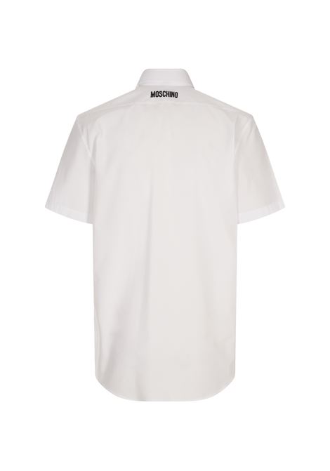 Camicia a Maniche Corte In Popeline Bianco Goose Embroidery MOSCHINO | 252ZZA024052351001