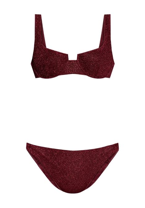 Bikini Lumiere Balconette Bordeaux OSEREE | LAF257-LUREXBURGUNDY
