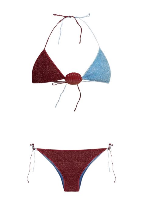 Bikini Lumiere Shell Bicolor in Crystal - Bordeaux OSEREE | LSMF257-LUREXCRYSTAL/BURGUNDY